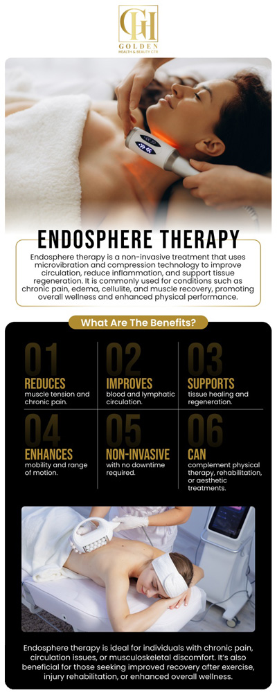 Experience the benefits of Endosphere Therapy with Dr. Pantea Nikaeen, DC, at Golden Health and Beauty Center. This innovative treatment is designed to reduce cellulite, promote pain relief, enhance circulation, and improve body contouring, all tailored to your individual wellness needs. Dr. Nikaeen’s personalized care helps you achieve optimal results with this non-invasive therapy. For more information, contact us or schedule an appointment online. We are conveniently located at 16661 Ventura Blvd #700, Encino, CA 91436. Experience the benefits of Endosphere Therapy with Dr. Pantea Nikaeen, DC, at Golden Health and Beauty Center. This innovative treatment is designed to reduce cellulite, promote pain relief, enhance circulation, and improve body contouring, all tailored to your individual wellness needs. Dr. Nikaeen’s personalized care helps you achieve optimal results with this non-invasive therapy. For more information, contact us or schedule an appointment online. We are conveniently located at 16661 Ventura Blvd #700, Encino, CA 91436.